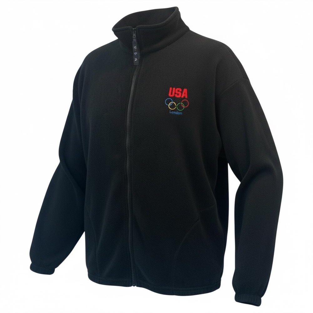 OLYMPIC COMITTEE  USA Women Large London Olympic Black Performance Fleece Jacket